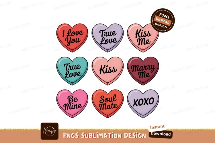 Heart shaped candy conversation messages love valentine