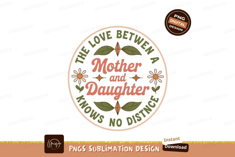 Mother Daughter Love Circle Floral Design daisy