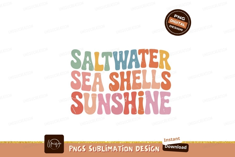 Saltwater Sea Shells Sunshine retro