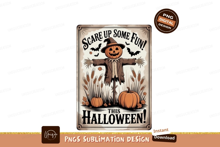 Scarecrow pumpkin bats Halloween autumn