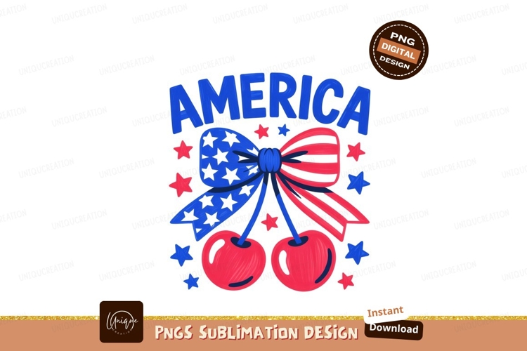 American cherries bow stars image