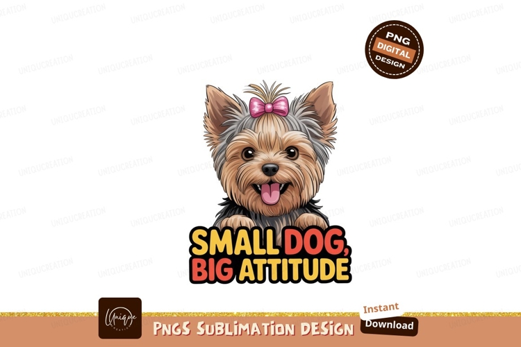 Adorable yorkshire terrier with pink bow puppy canine