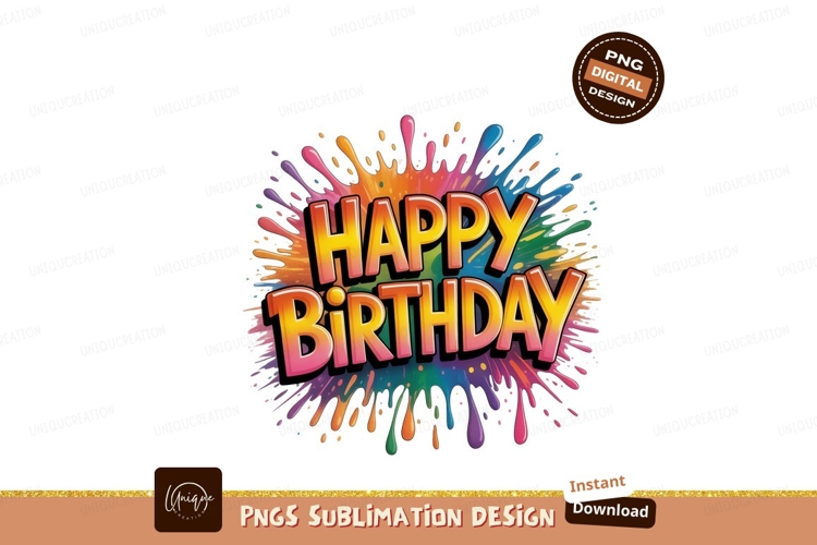 Colorful birthday splash celebration happy