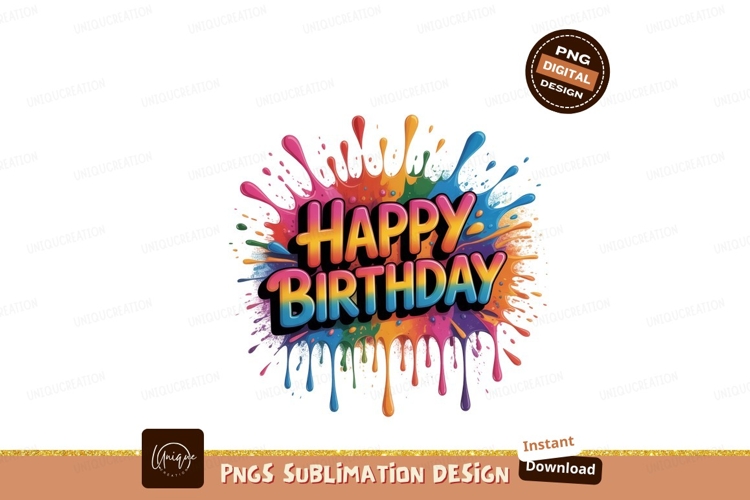 Colorful birthday celebration splash paint