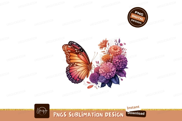 Butterfly floral arrangement monarch orange