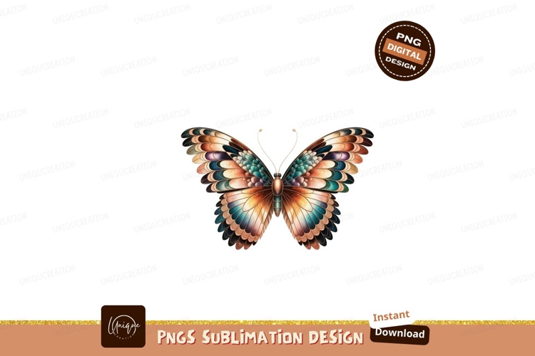 Colorful butterfly with floral embellishments flowers