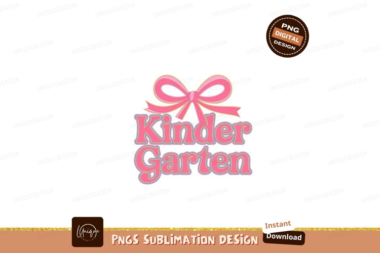 Pink Bow Kindergarten Text school education