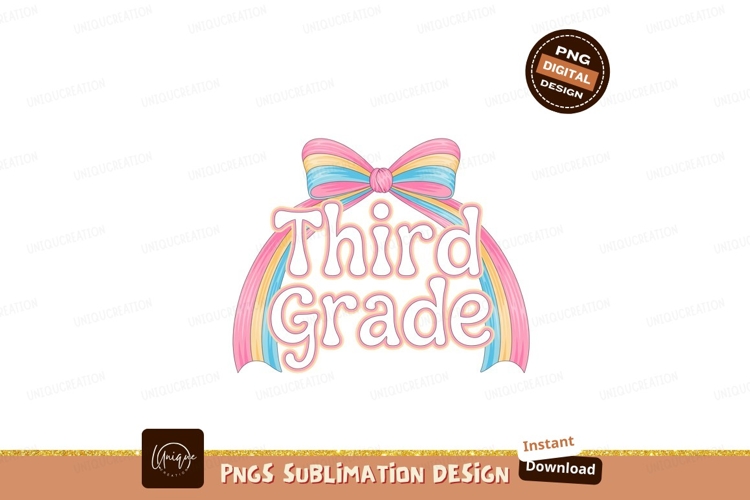 Third grade rainbow bow pastel