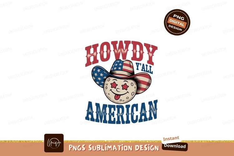 Patriotic Moon Cowboy Hat stars stripes example image 1