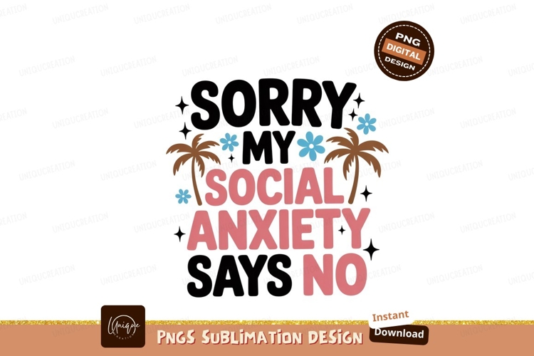 Social anxiety says no palm trees image