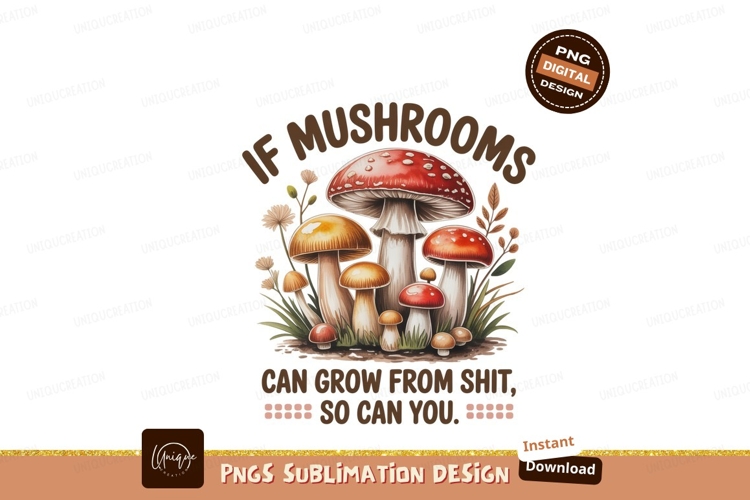 Whimsical Mushrooms Growing From Earth white orange