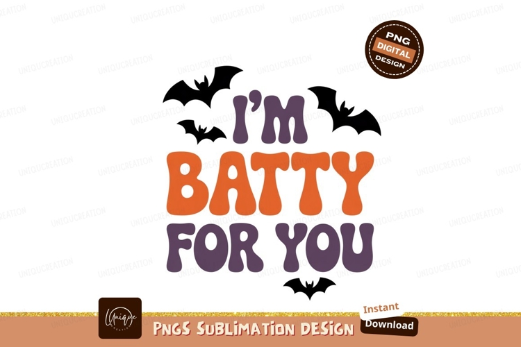 Im Batty For You Retro Text groovy purple