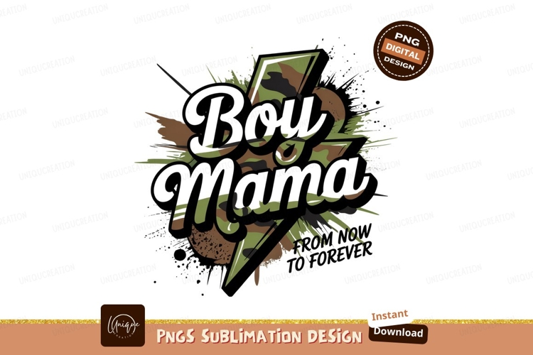 Boy Mama Camo Sublimation Design PNG