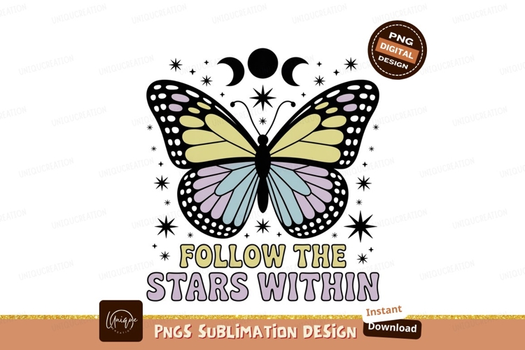 Pastel butterfly celestial quote yellow blue