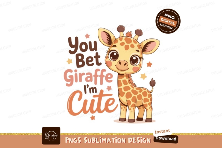 Cute giraffe text design baby animal