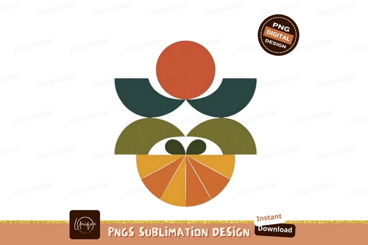 Geometric Abstract Floral Design orange