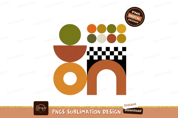 Abstract Geometric Shapes Orange Green Brown image