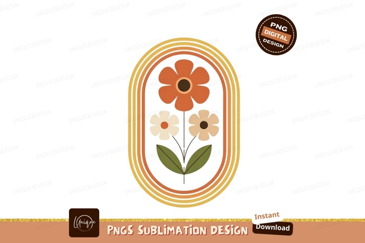Retro Floral Arch Design flowers nature