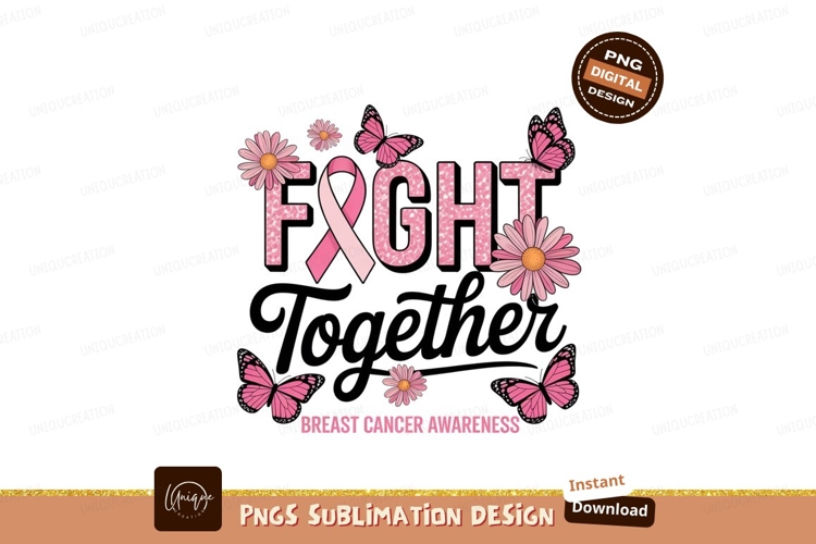 Pink ribbon fight butterflies flowers awareness image