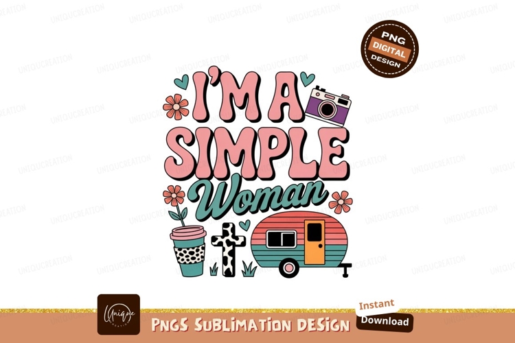 Simple Woman Camper Flower Camera Coffee image