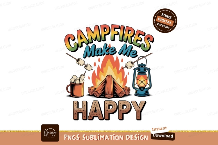 Campfires make me happy marshmallows lantern