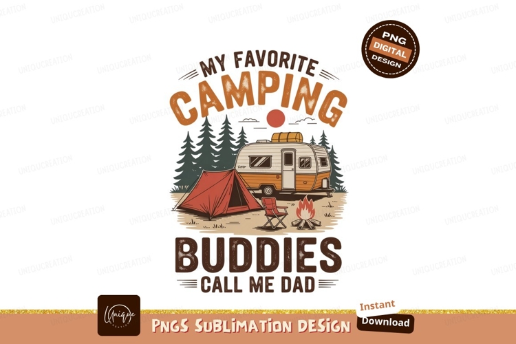 Camping buddies dad life trailer tent