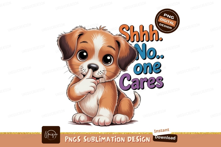 Adorable puppy shushing with text quiet