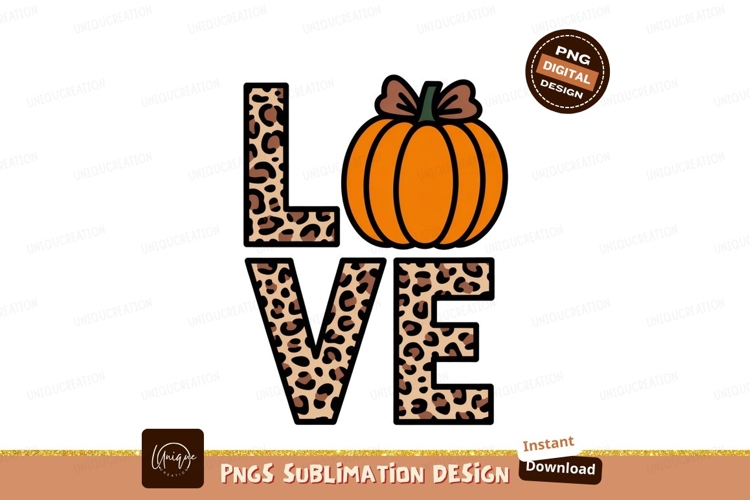 Leopard print love pumpkin autumn fall