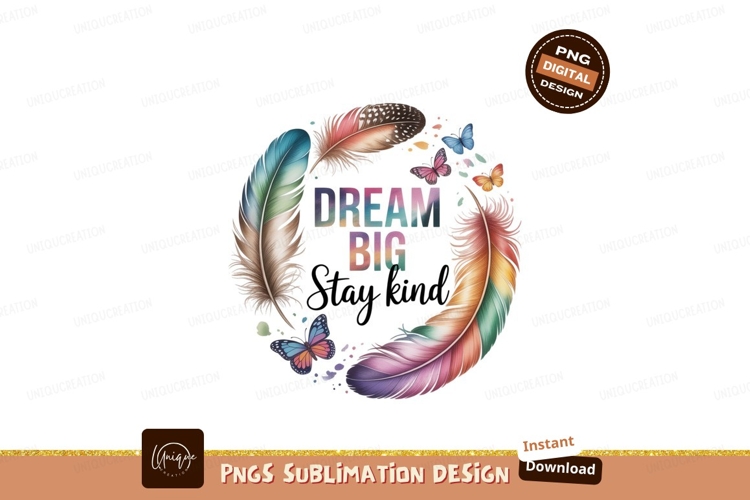 Colorful feathers butterflies dream big image