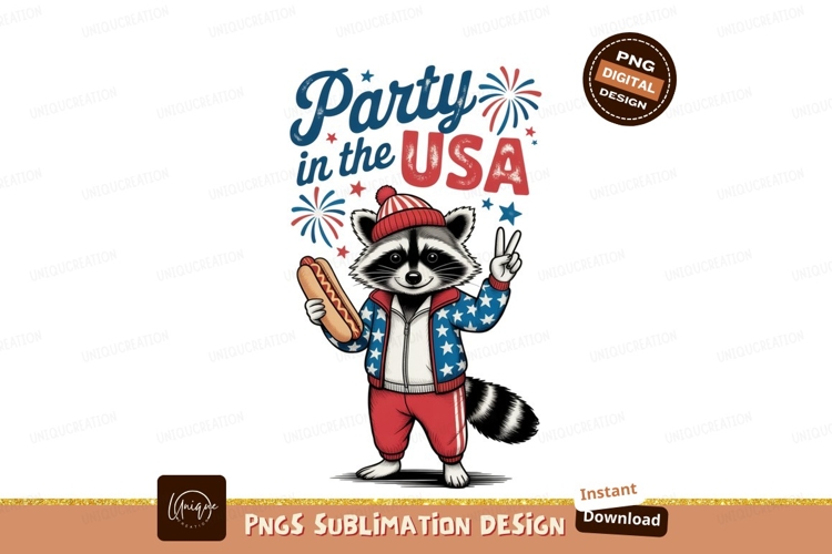 Raccoon celebrating with hot dog and peace sign hotdog