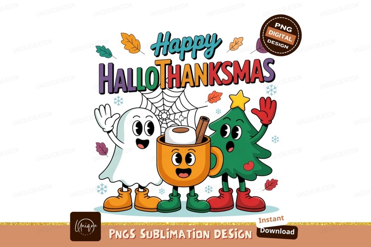 Happy Hallothanksmas Ghost Hot Chocolate Tree image
