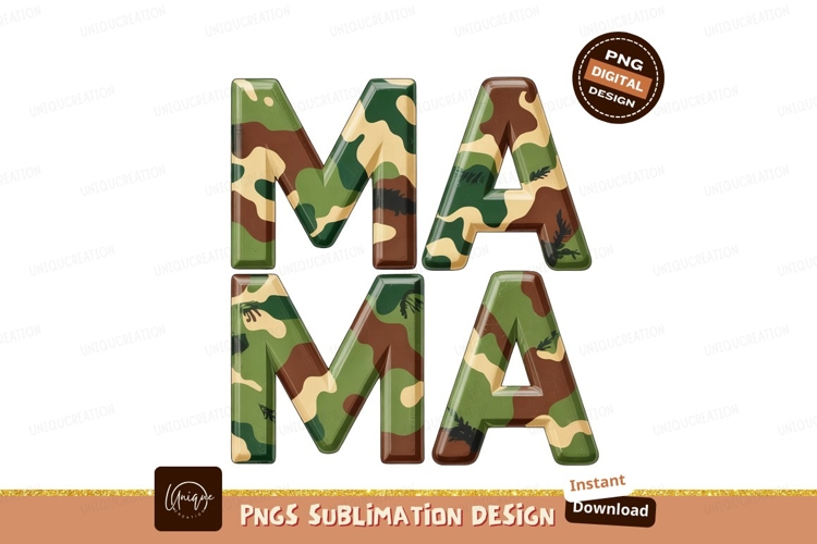 Camouflage Mama Design For Sublimation Png