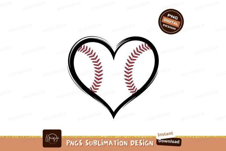Heart baseball stitches white
