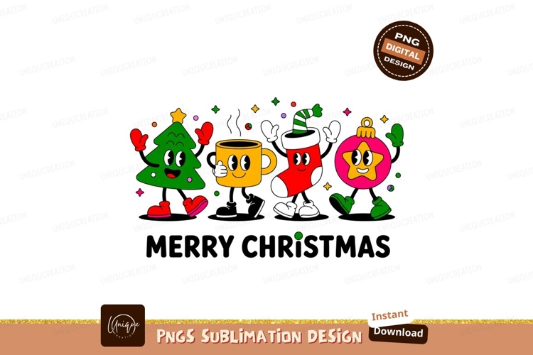 Festive characters cheerful holiday celebration christmas
