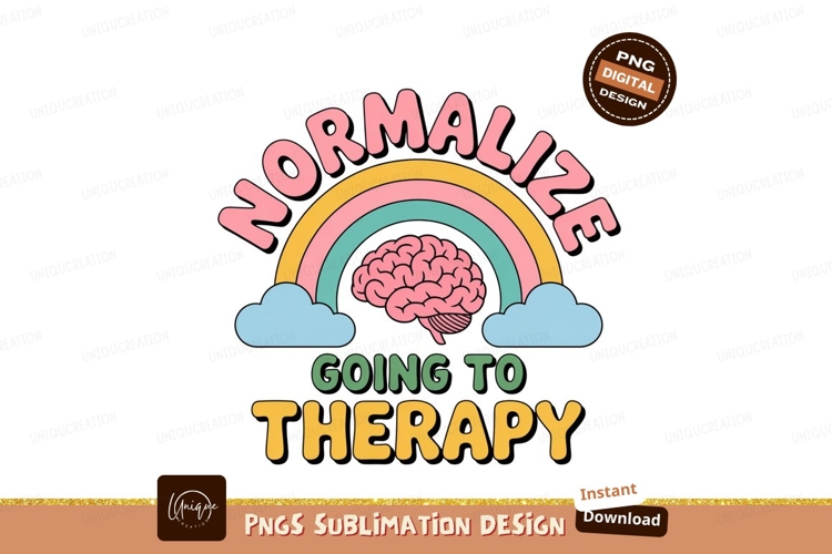 Normalize therapy brain rainbow clouds image