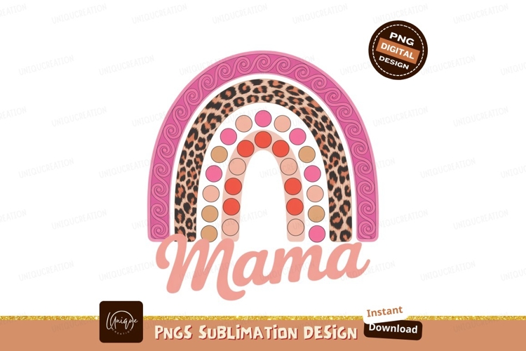 Pink leopard rainbow mama orange beige