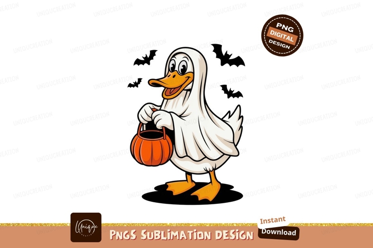 Duck ghost costume pumpkin trick treat image