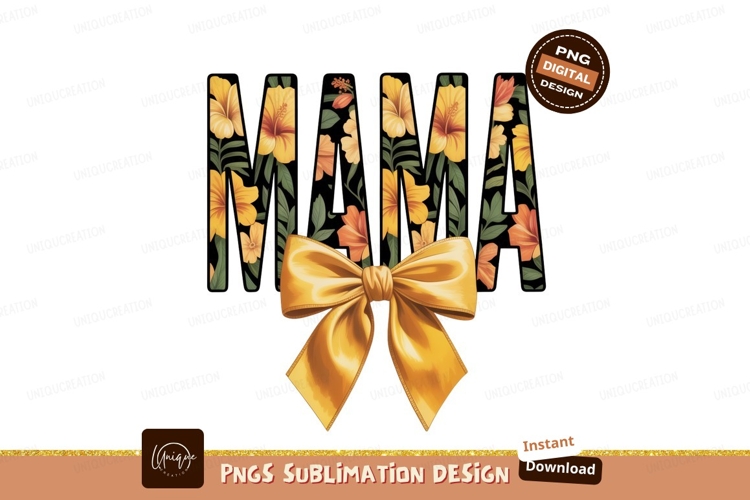 Floral Mama With Golden Bow flowers hibiscus