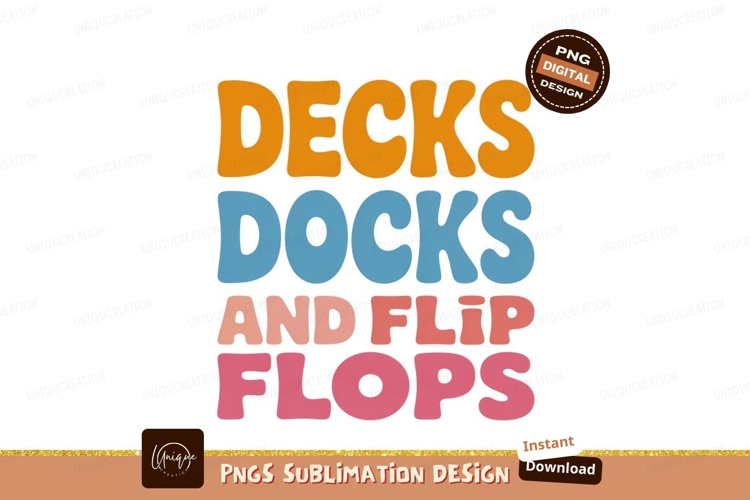 Decks docks and flip flops orange