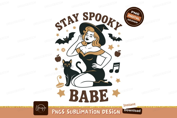 Witchy Babe Halloween Pinup image