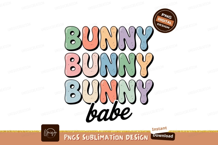 Pastel bunny text graphic example image 1