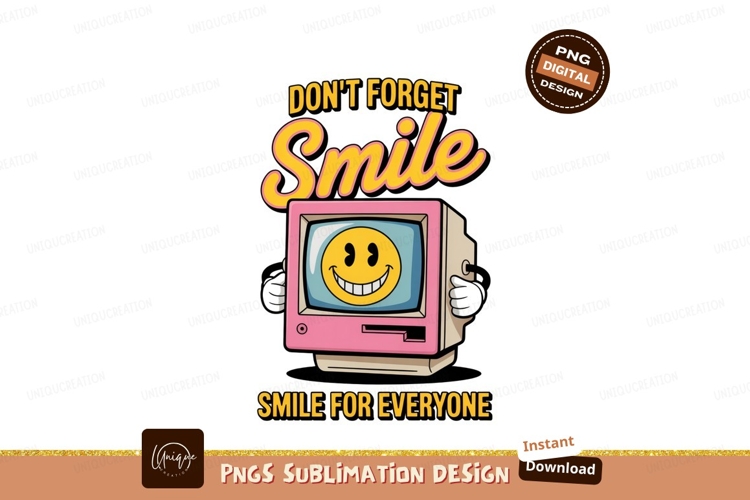 Retro computer smiley face graphic technology example image 1