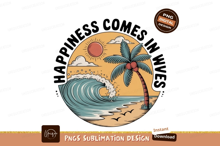 Tropical beach palm tree ocean wave sunset image