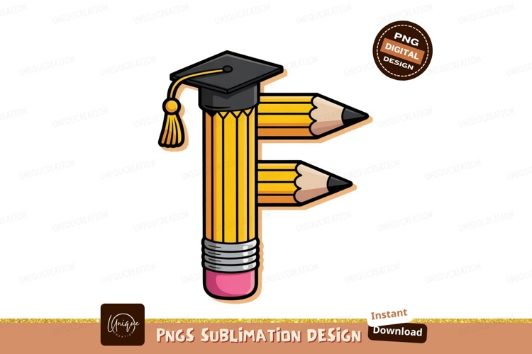 Graduation Cap Pencil Art yellow black