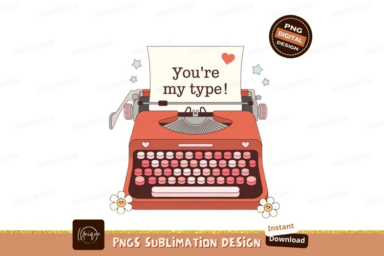 Vintage typewriter with romantic message retro writing