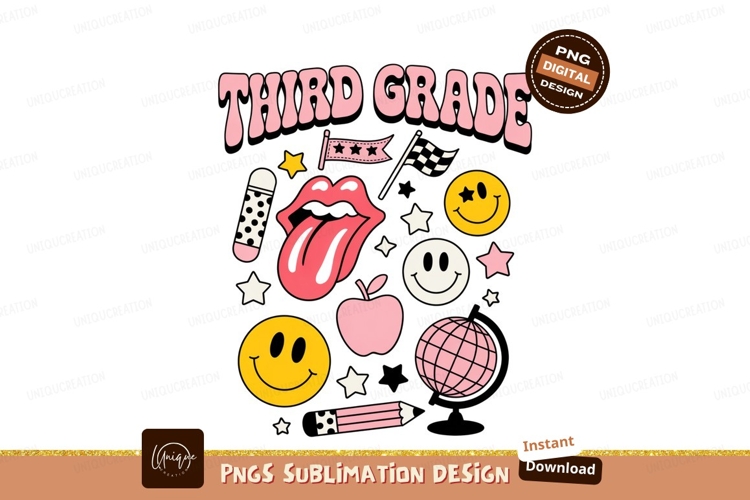 Retro Third Grade Vibes school education