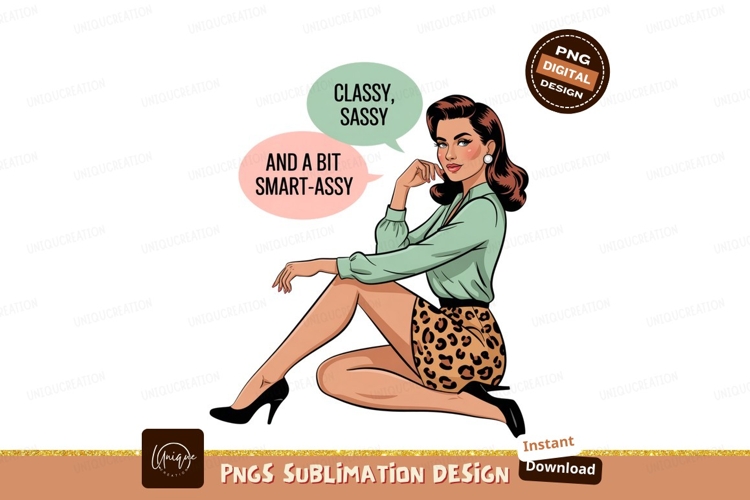 Woman thinking sassy thoughts fashion leopard