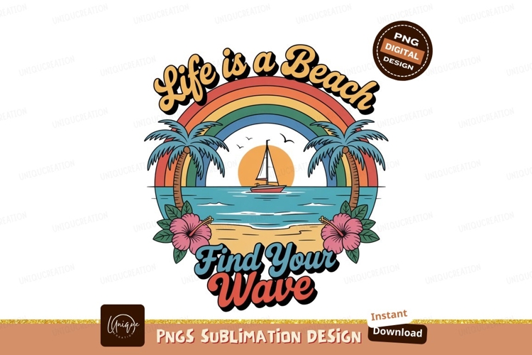 Tropical beach sunset sailboat rainbow hibiscus image
