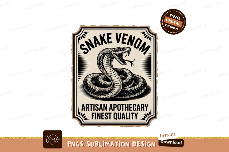 Cobra coiled with fangs bared snake venom