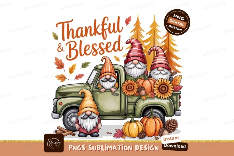 Autumn gnomes with pumpkins and leaves fall